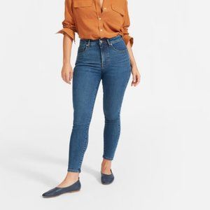 Everlane The Curvy Authentic Stretch High-Rise Skinny Jean, Mid Blue, 30 Regular